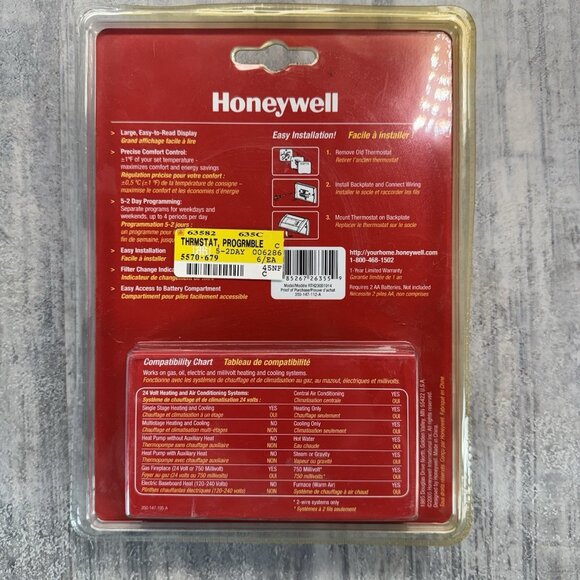 Honeywell RTH230B 5-2 Day Programmable Thermostat New - Picture 4 of 5